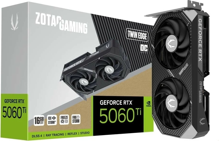 Kartë grafike ZOTAC GeForce RTX 5060 Ti Twin Edge OC 16GB GDDR7 128-bit PCIe 5.0 3xDP/HDMI