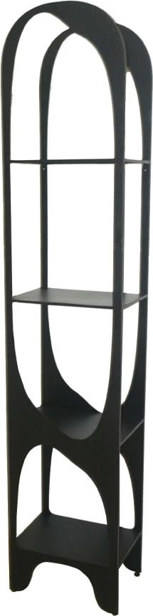 Raft librash Nessos, metalik, ngjyrë e zezë, 41.5x30x200