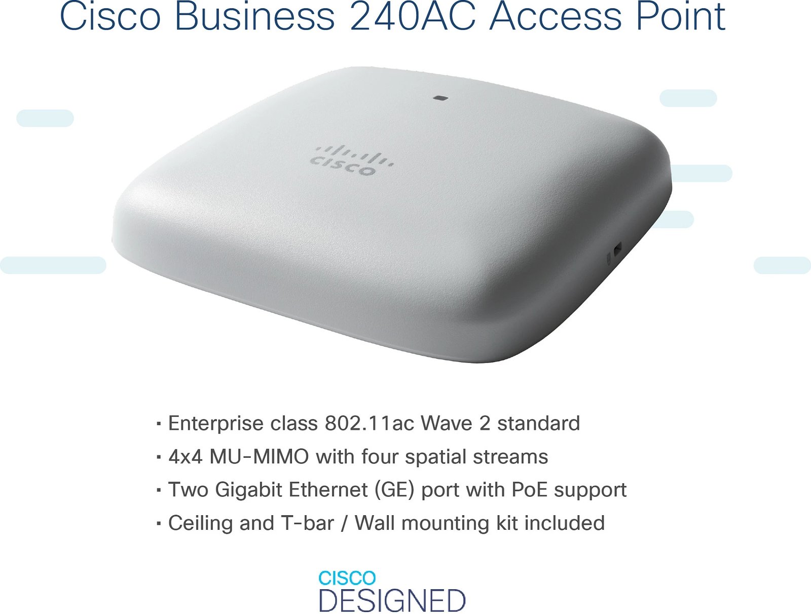 Access point Cisco CBW240AC, 802.11ac Wave 2, 4x4 MIMO, gri