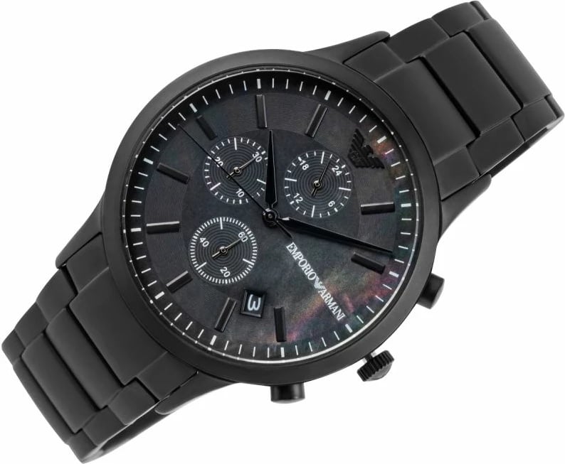 Orë dore për meshkuj Emporio Armani, e zezë