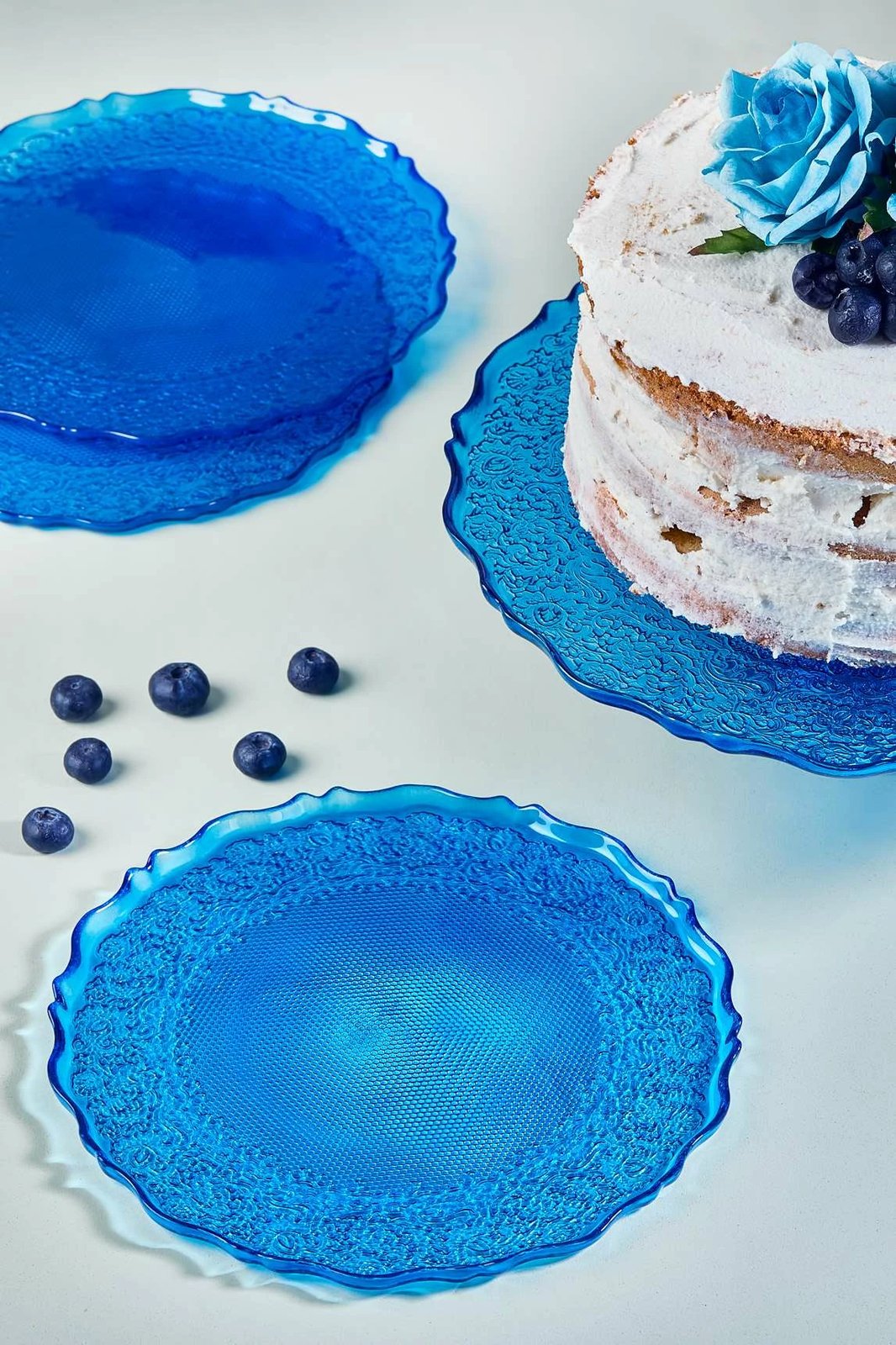 Set pjatash ëmbëlsirash (7 copë), Hermia Concept, Goblen7, ngjyrë kaltër