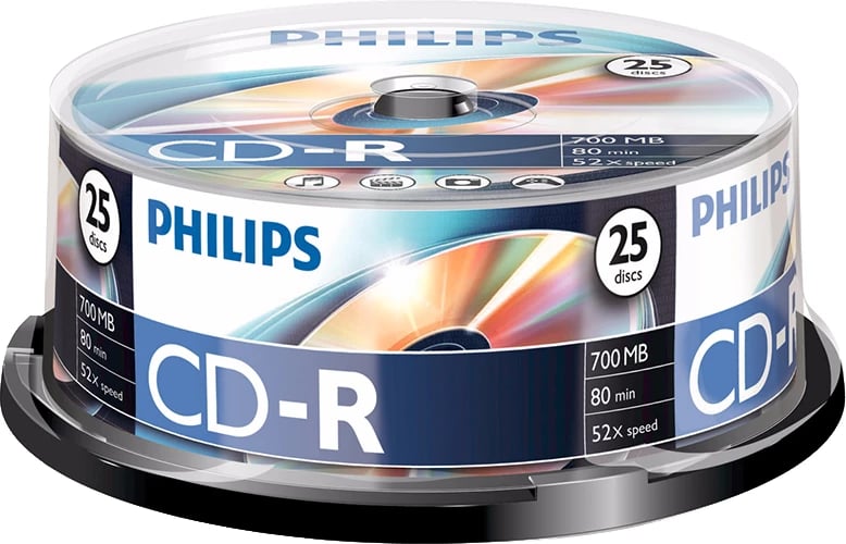 CD-R Philips, 80min, 700MB, 52x SP ,25copë