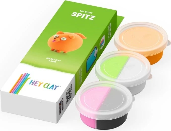 Set modelimi Hey Clay Dog Spitz, Tm Toys, 5 ngjyra