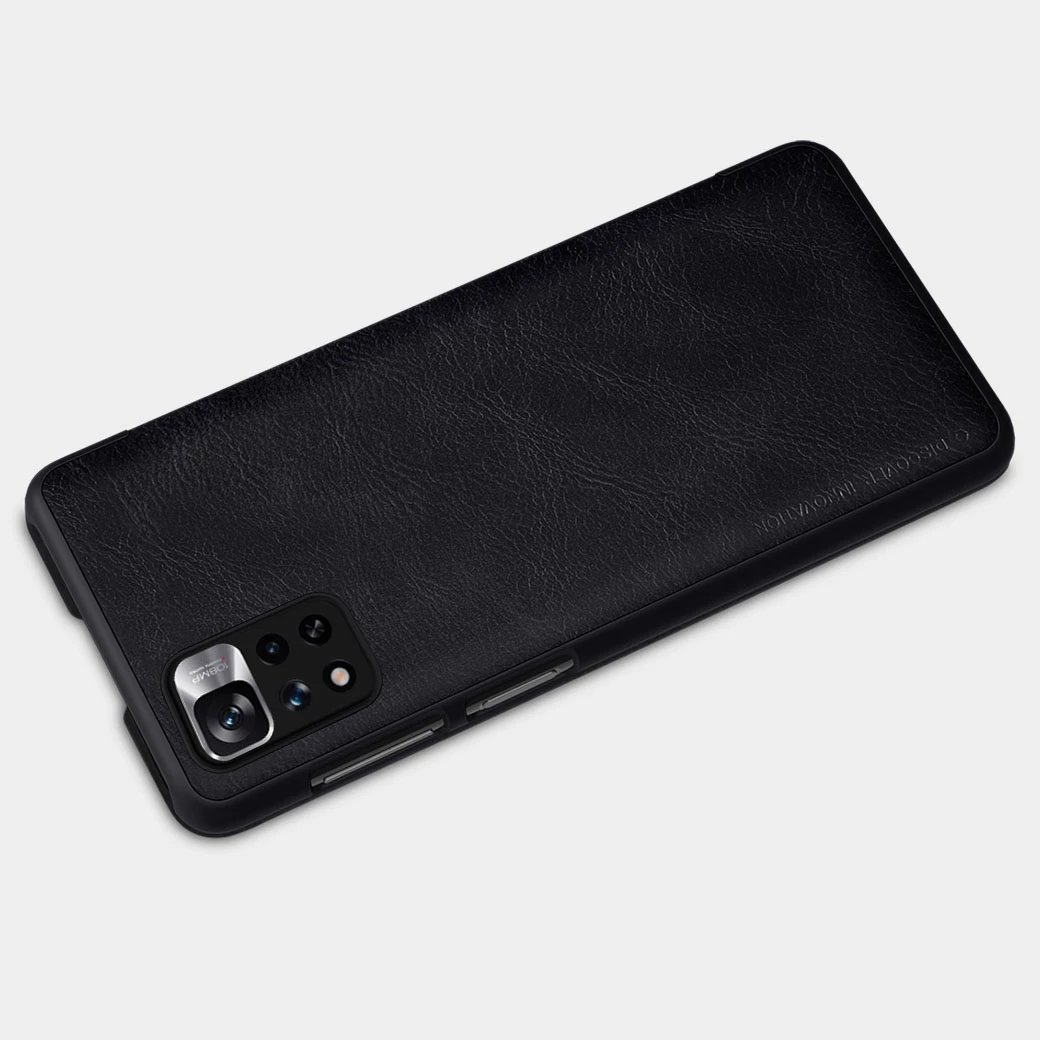Mbështjellës Nillkin Qin Case për Xiaomi Redmi Note 11 Pro+, Redmi Note 11 Pro, Mi 11i HyperCharge, kafe