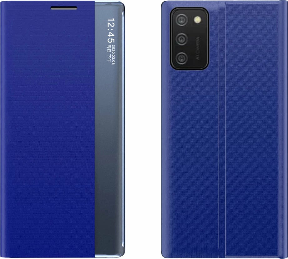 Mbështjellës Hurtel për Samsung Galaxy A03s, me kapak dhe qëndrim, Kaltër