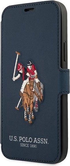 Mbështjellës U.S. Polo Assn. USFLBKP12LPUGFLNV për iPhone 12 Pro Max, Polo Embroidery Collection, granat/navy