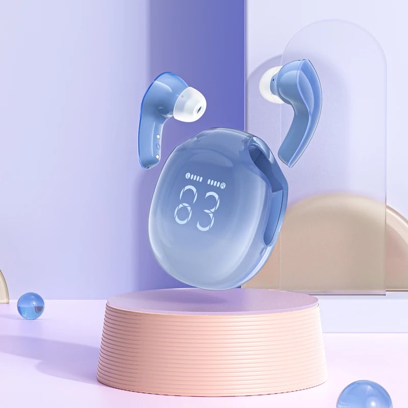 Kufje Acefast T9 wireless, Bluetooth 5.3, me ekran LED, IPX4, Blu