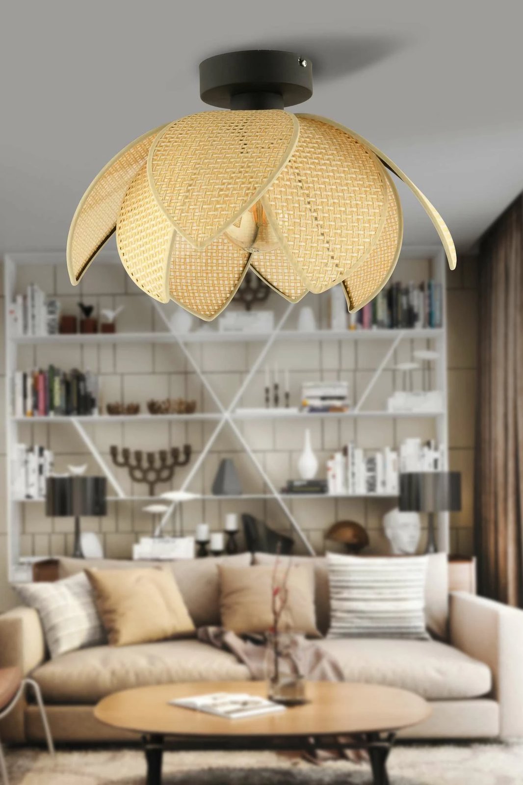 Llambë tavani Opviq, krem dhe e zezë, 64918