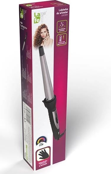 Masha flokësh konike, Lafe, LKC004, 13-25 mm, veshje qeramike, 25 W, e zezë, me dorëzë mbrojtëse