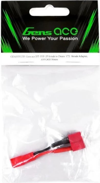 Adapter Gens ace JST-SYP-2P femër në Deans(T) femër, AWG#20, 30mm