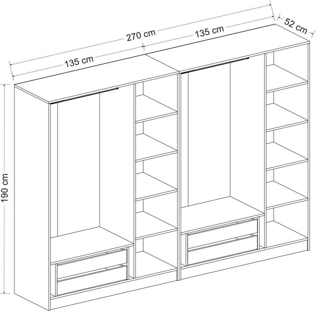 Dollap për dhomë gjumi, ngjyrë antracit, Skye Decor, 5044