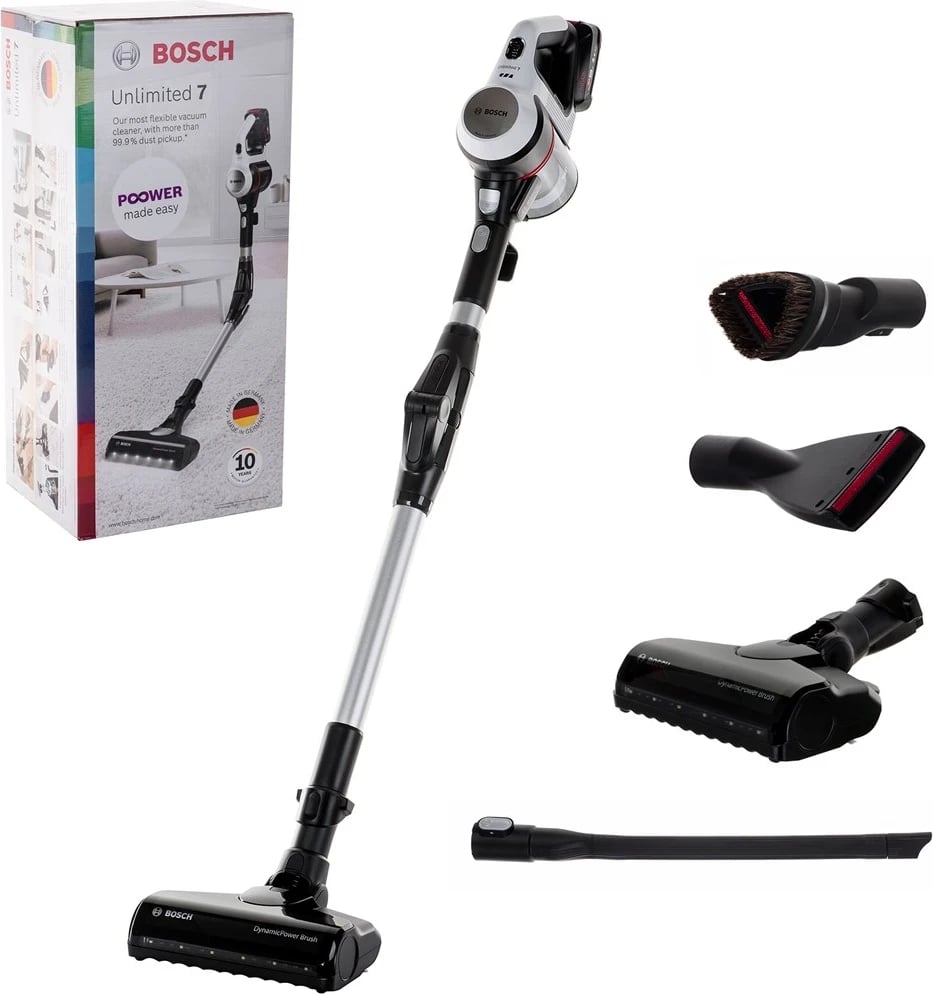 Pajisje pastrimi Bosch BBS711W, pa qese, 0.3 L, e zezë dhe çelik inox Pajisje pastrimi Bosch BBS711W, pa qese, 0.3 L, e zezë dhe çelik inox