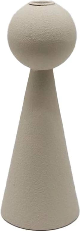 Mbajtës qiriri HALO, metal, bezhë, 10x10x26.5cm