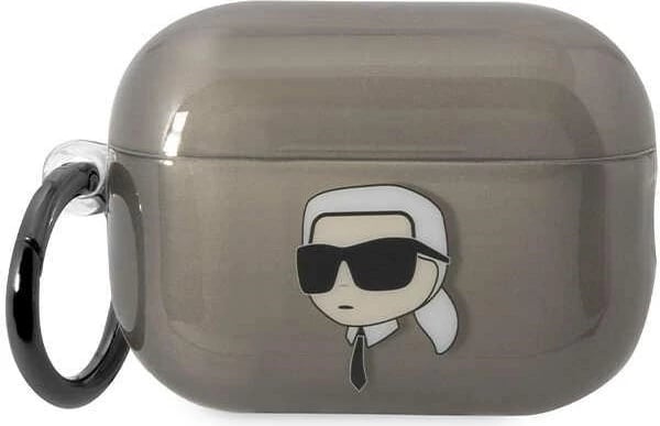 Mbështjellës Karl Lagerfeld për AirPods Pro 2, me unazë, i zi