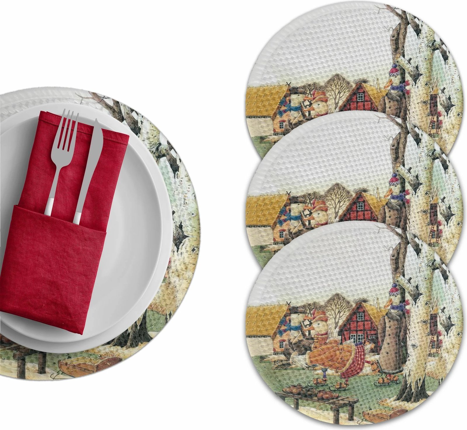 Set nënshtrues tavoline Hermia Concept, shumëngjyrësh, 4 copë, 37cm