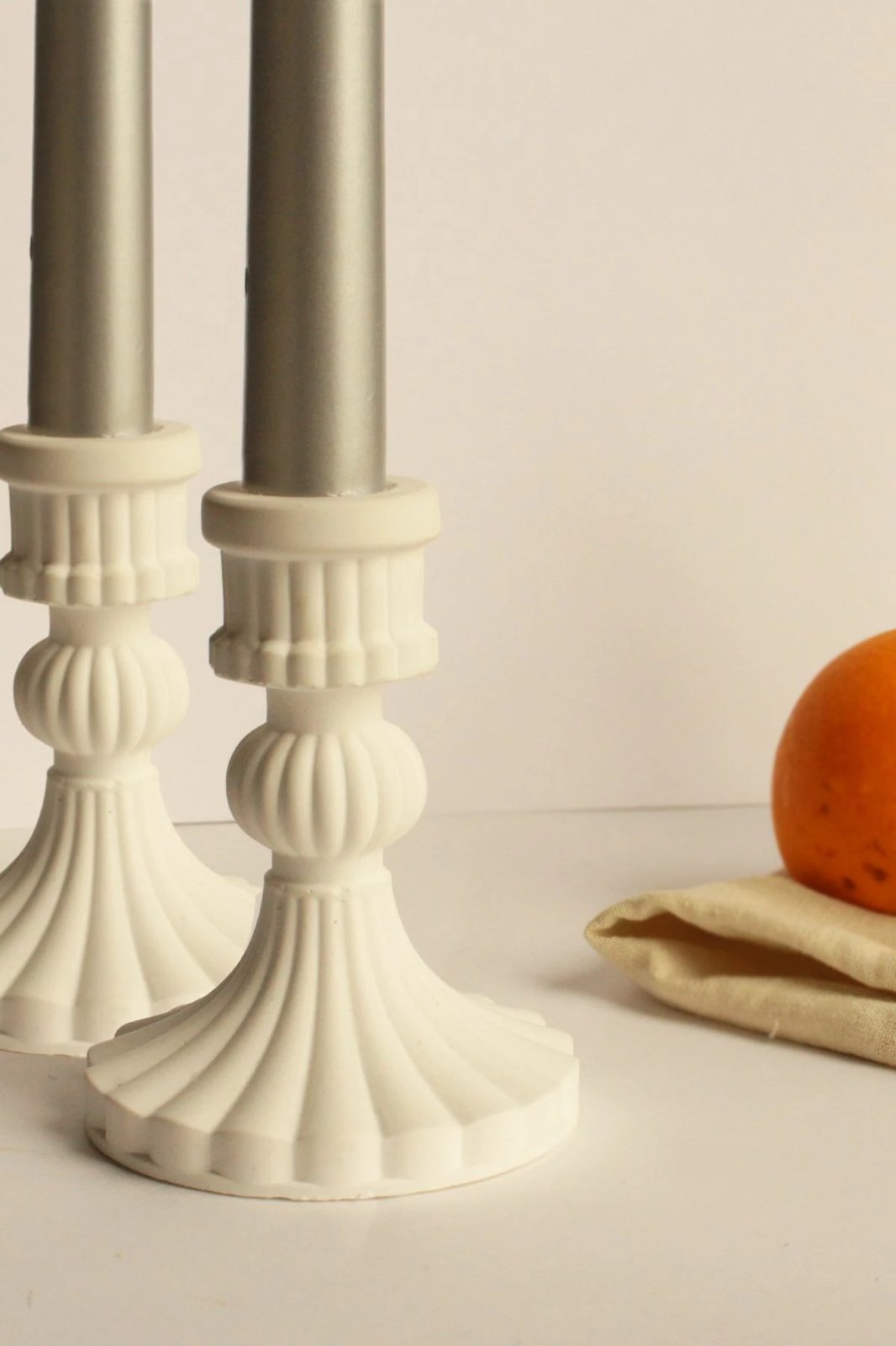 Set me katër qirinj dekorativë, ngjyrë e bardhë, Evila Originals