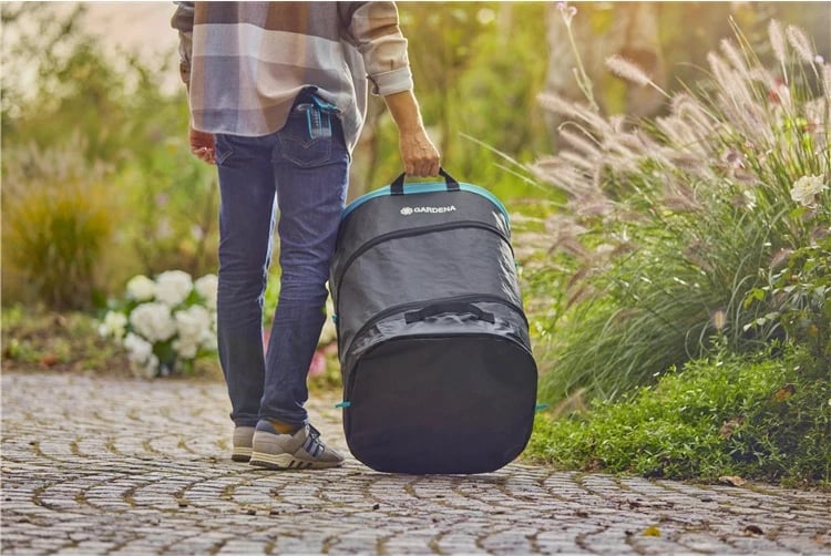 Thes mbeturinash kopshti Gardena 11715-20, 130L, plastikë e ricikluar, i zi/gjelbër