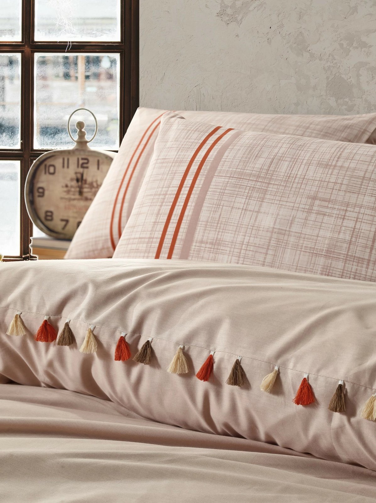 Set mbulesë për jorgan dopio Ranforce, L'essentiel, Merri, bezhë, kuqe tullë, mink