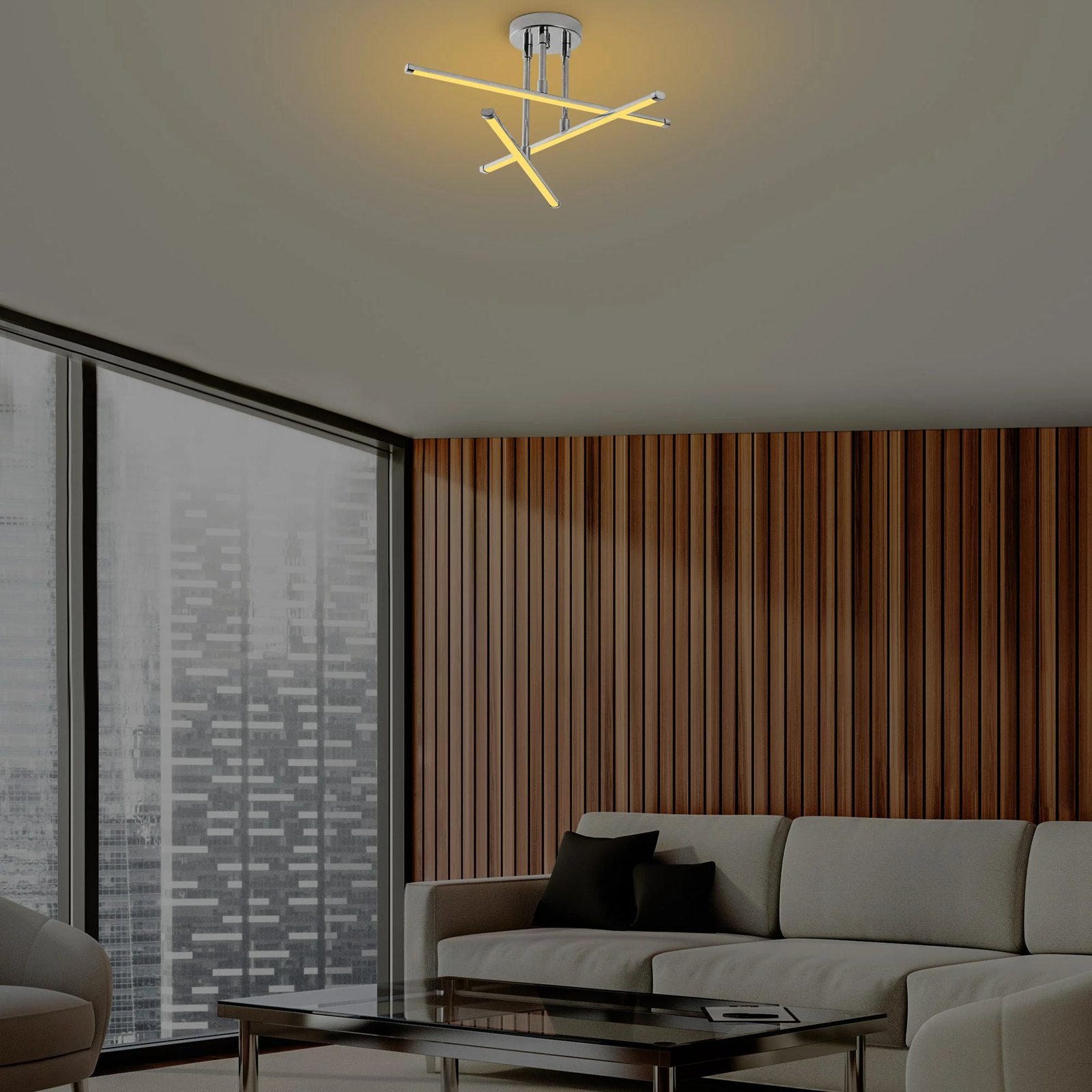 Llambë tavani Opviq, Ledflower-13652, krom, 51x26cm