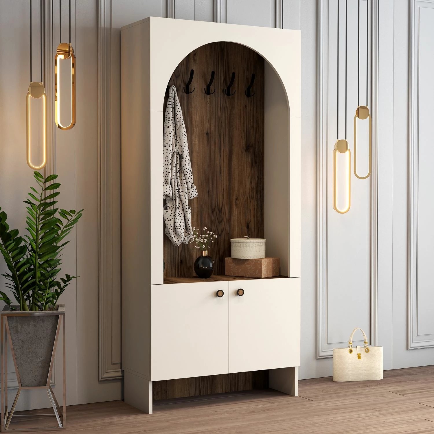 Stendë për korridor, Skye Decor, Palermo K, krem dhe arre