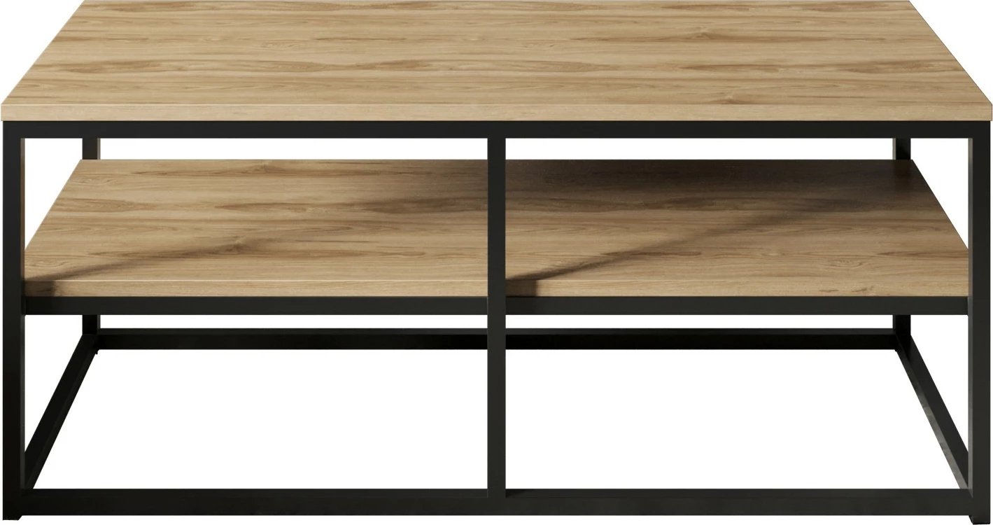 Tavolinë kafeje industriale, ngjyrë arre dhe e zezë, Skye Decor, Forteaus