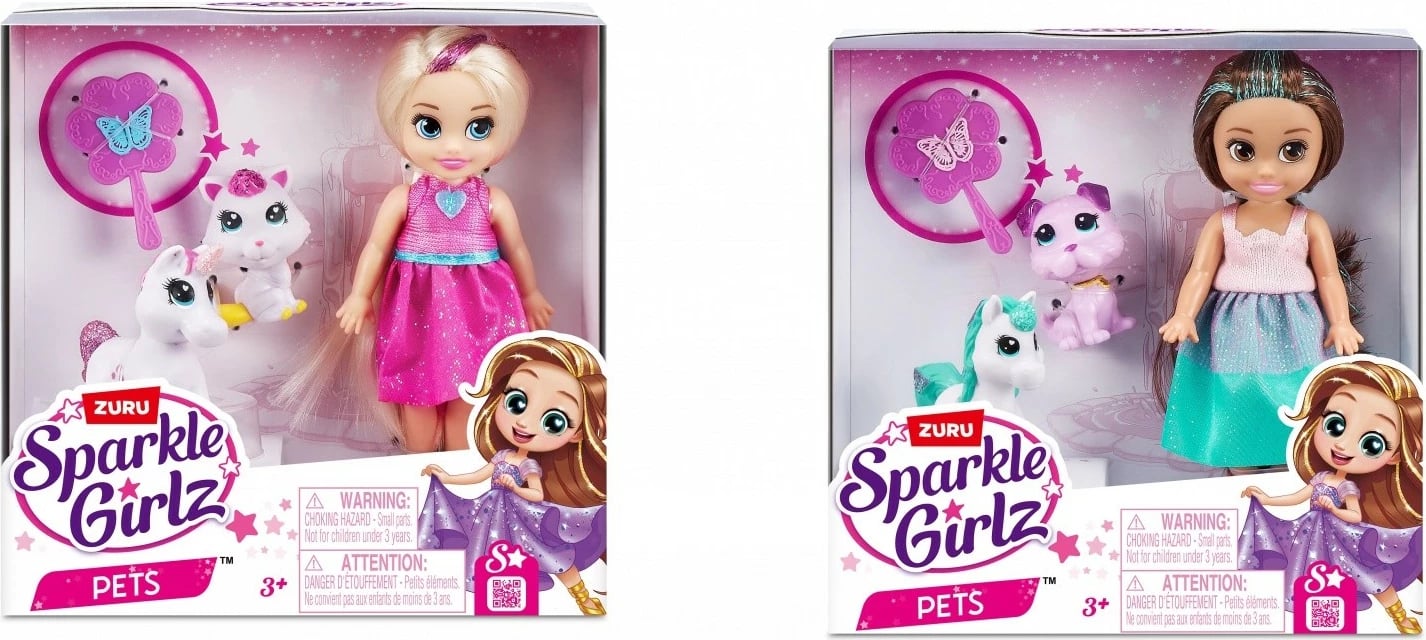 Kukull princeshë ZURU Sparkle Girlz 100522 me kafshë lodër, 12 cm