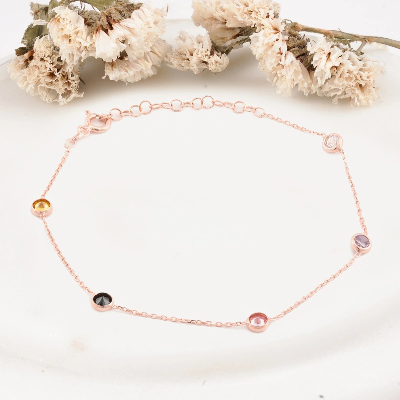 Byzylyk argjendi, ngjyrë rozë ari, Jumeon, 9824RENKLİ