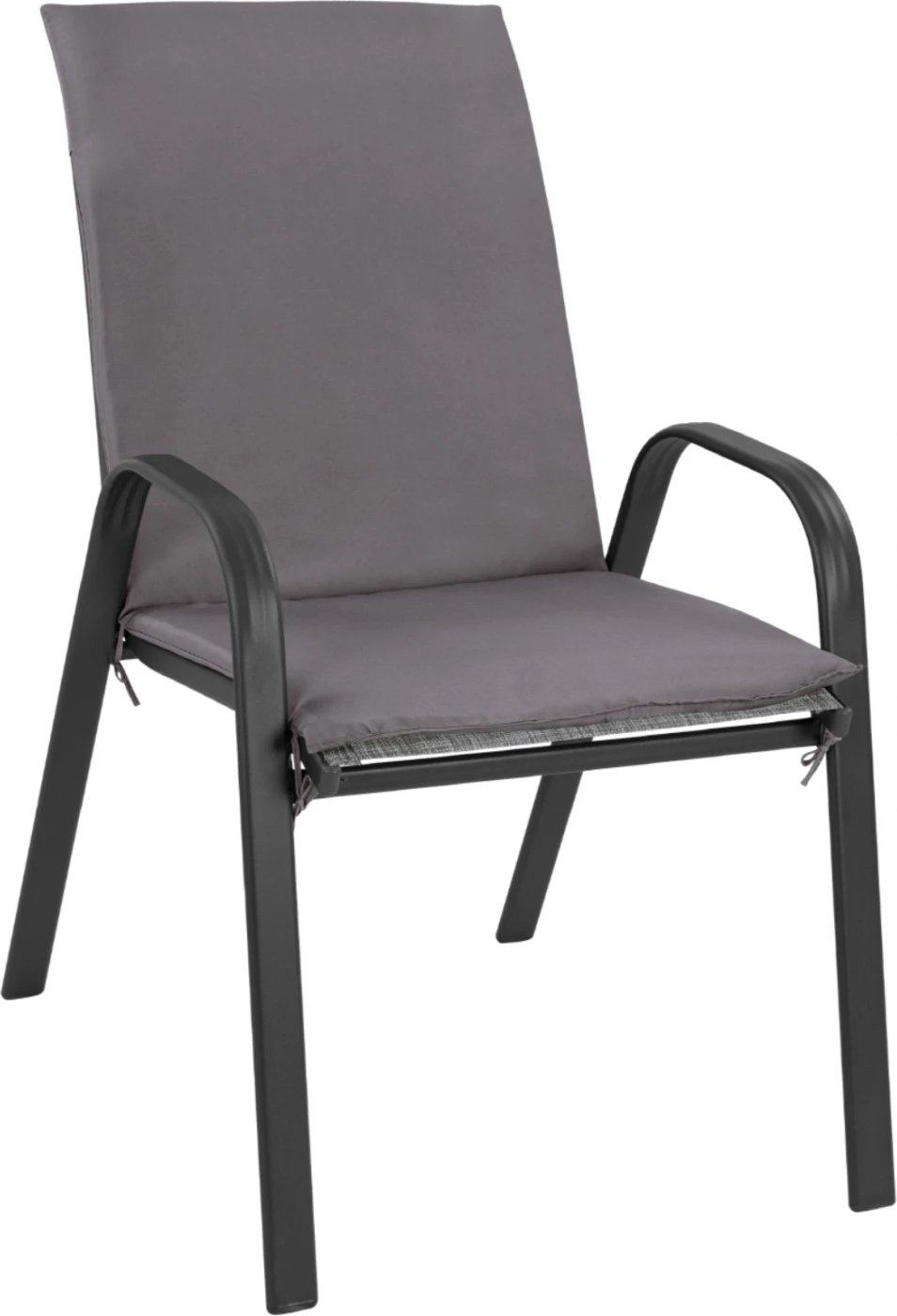 Karrige për jashtë Leon, ngjyrë metalike gri me jastëk gri, FH10573.01, 54x70x93 cm