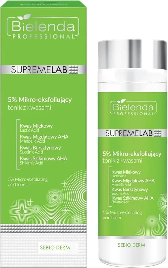 Tonik eksfoliues për femra Bielenda Professional SupremeLab Sebio Derm 5% 200ml