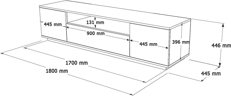 Komodë TV Soren sonoma-anthracite 180x44.5x44.6cm