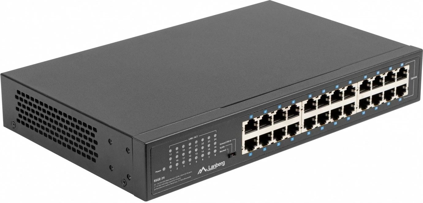 Switch Lanberg RSGE-24, 24 porta Gigabit Ethernet, rack, i zi
