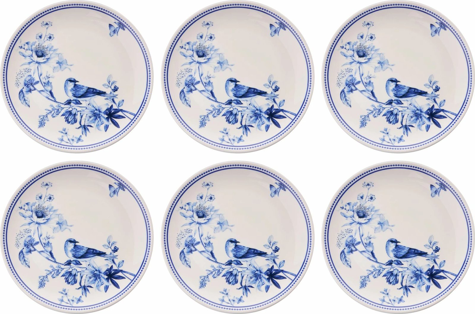 Set pjatash për ëmbëlsira (6 copë), Hermia Concept, Blue Bird