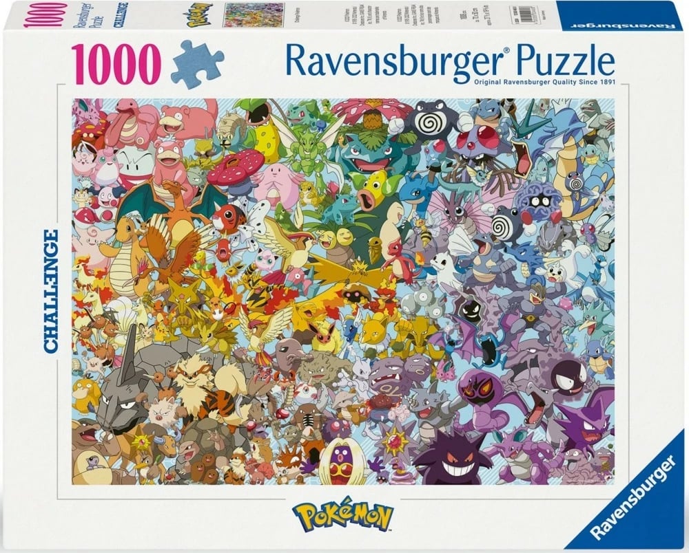 Puzzle 1000 pjesësh Ravensburger Pokemon Challenge, 70x50cm