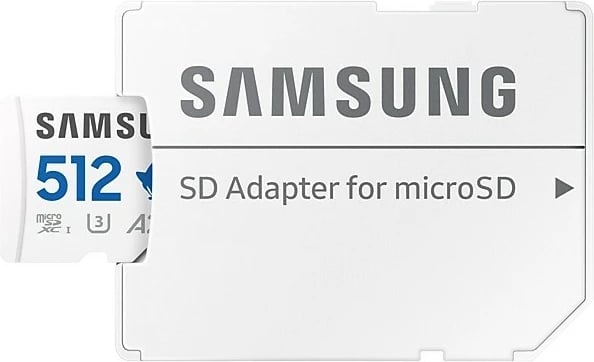 Kartelë memorie Samsung PRO Plus Sonic 512GB microSD, me adapter SD, Bardhë