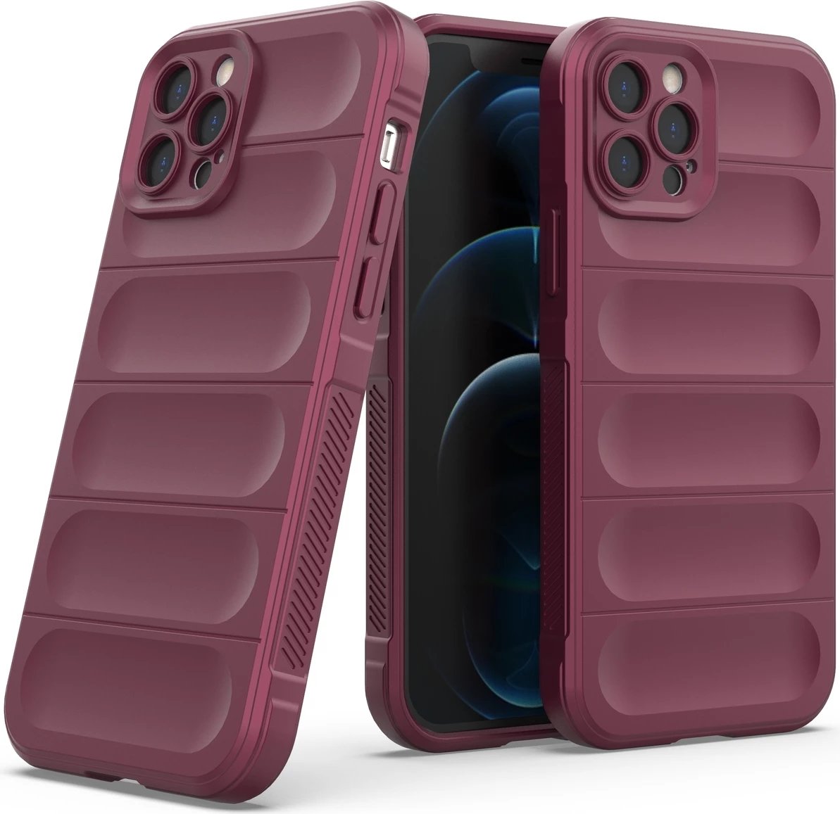 Mbështjellës Hurtel Magic Shield Case për iPhone 12 Pro, fleksibil, i blinduar, i kuq