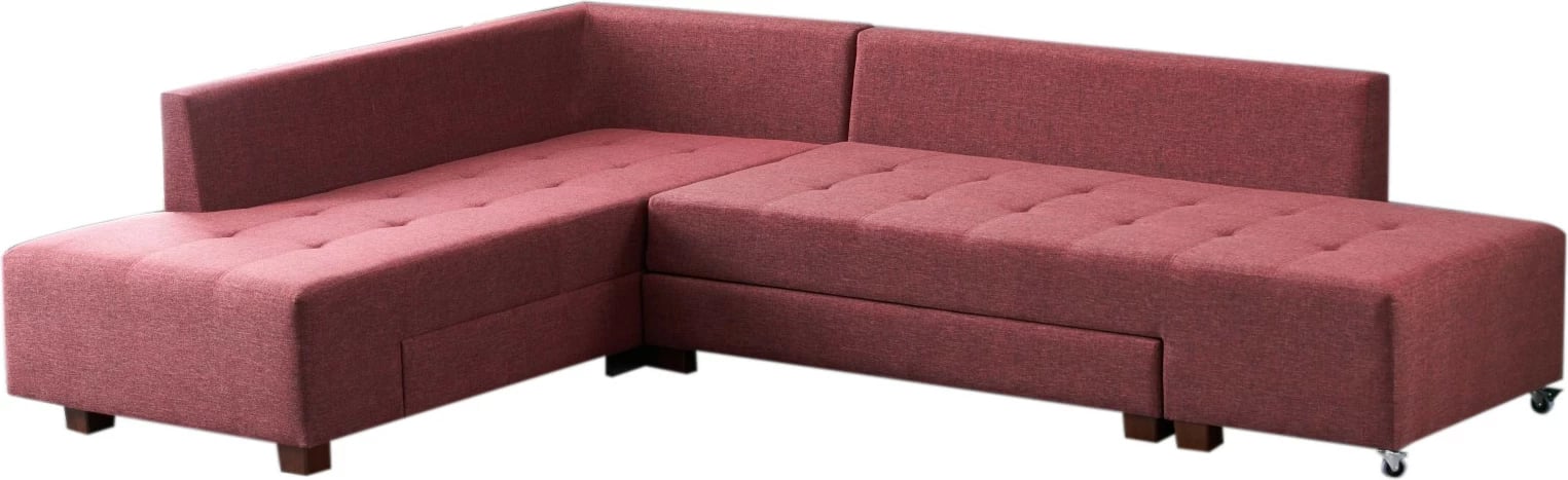 Kënd-sofë krevati, ngjyrë e kuqe e thellë (claret red), Atelier del Sofa, kënd majtas