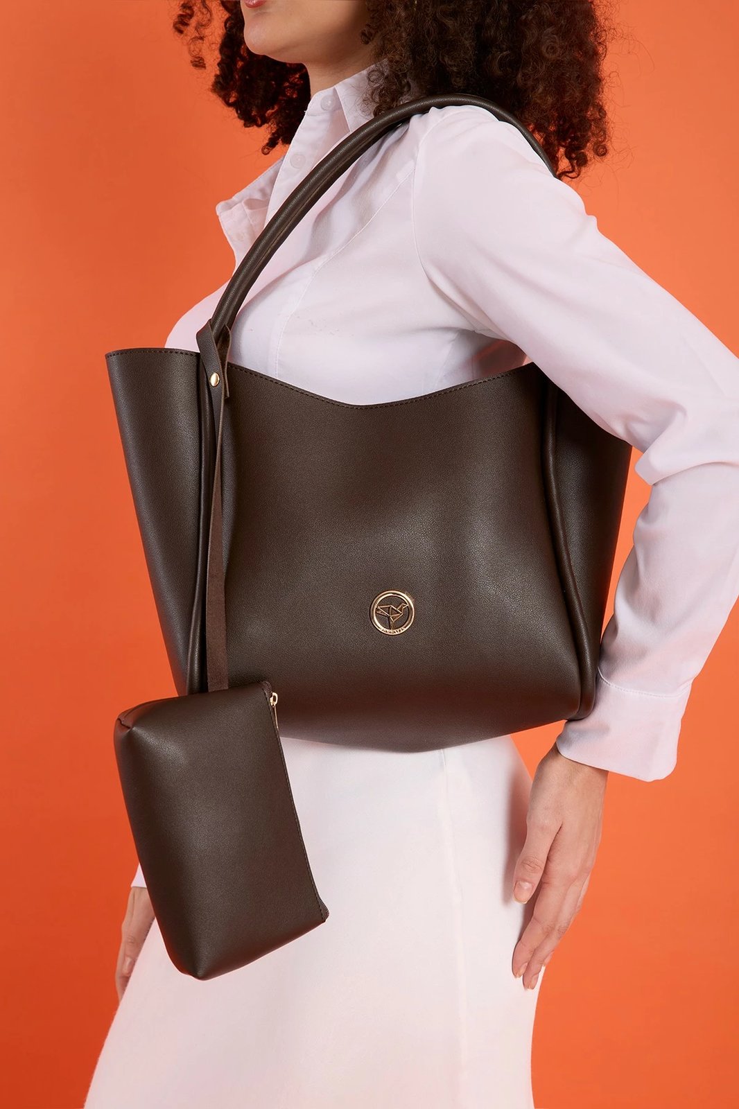 Çantë shpatull për femra, ngjyrë kafe, Zoozie Bags, Athens