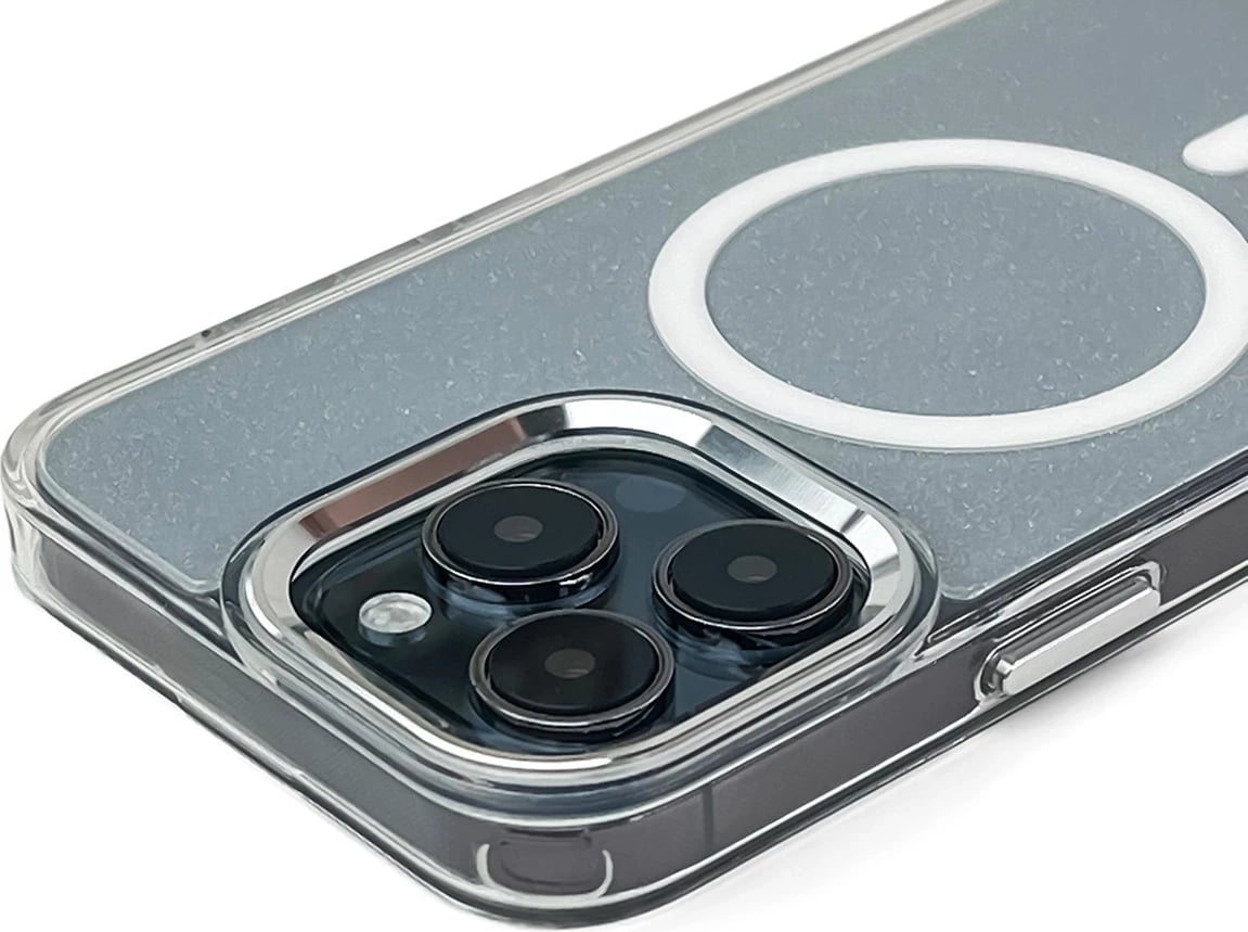 Mbështjellës Hurtel Glitter Case MagSafe për iPhone 17, gjysmë-transparent