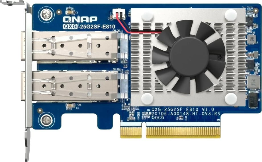 Kartë rrjeti QNAP QXG-25G2SF-E810 2 porte 25GbE SFP28 PCIe Gen4 chipset Intel E810-XXVAM2 set me 3 shina montimi
