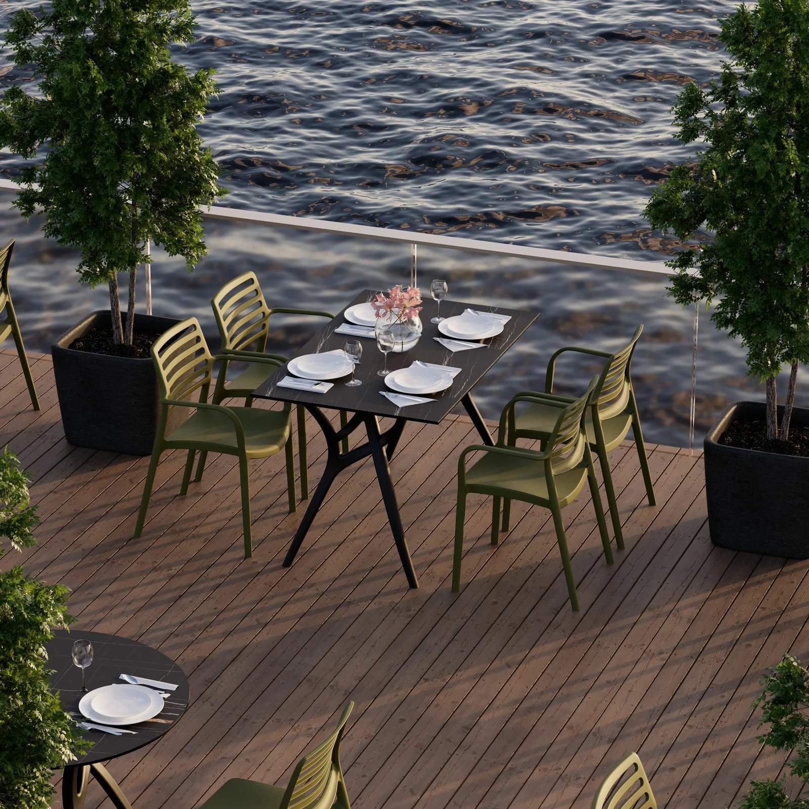 Set karrigesh (4 copë) Skye Decor Louise XL, ngjyrë kaki