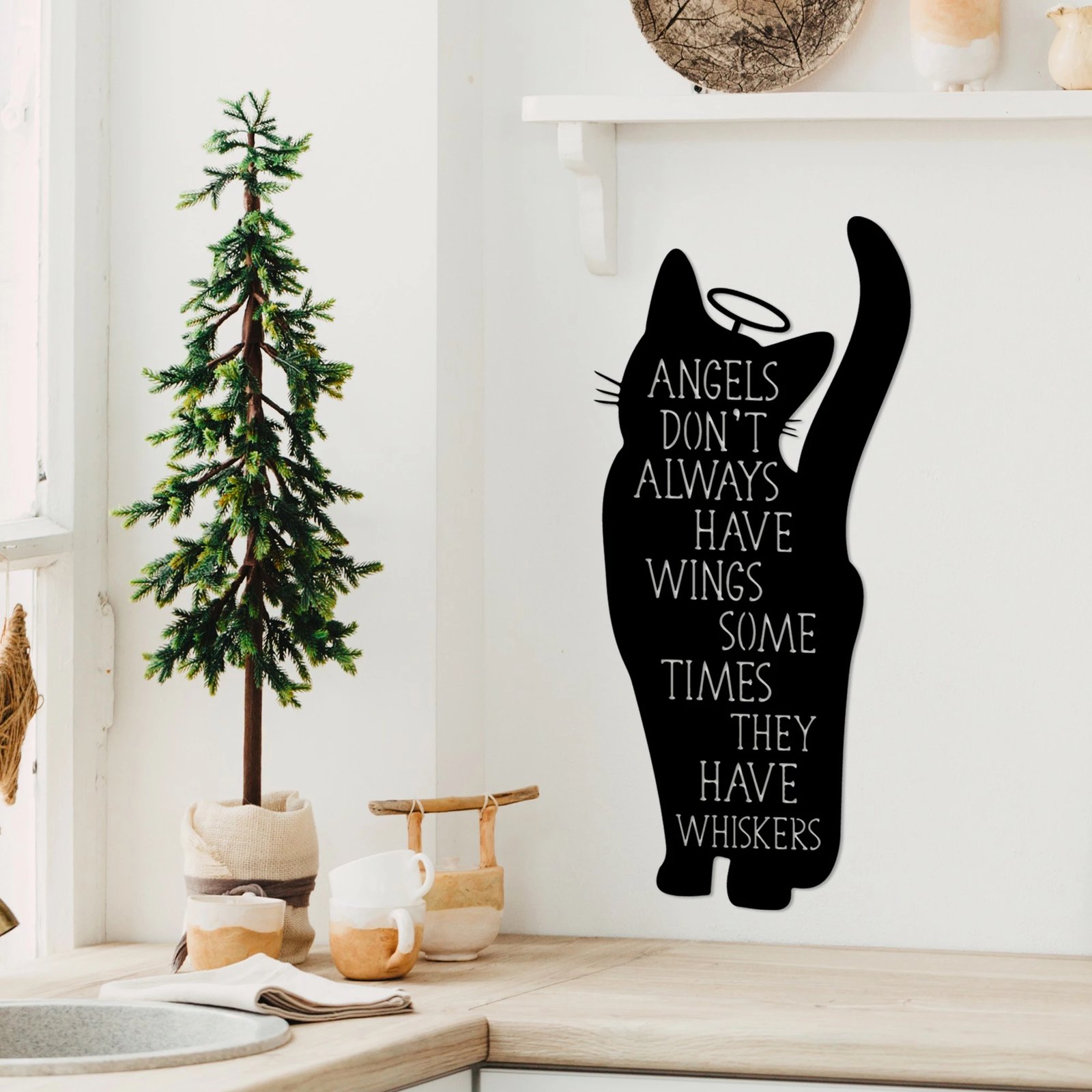 Aksesor dekorativ muri prej metali, mace, Wallity, Cat 9