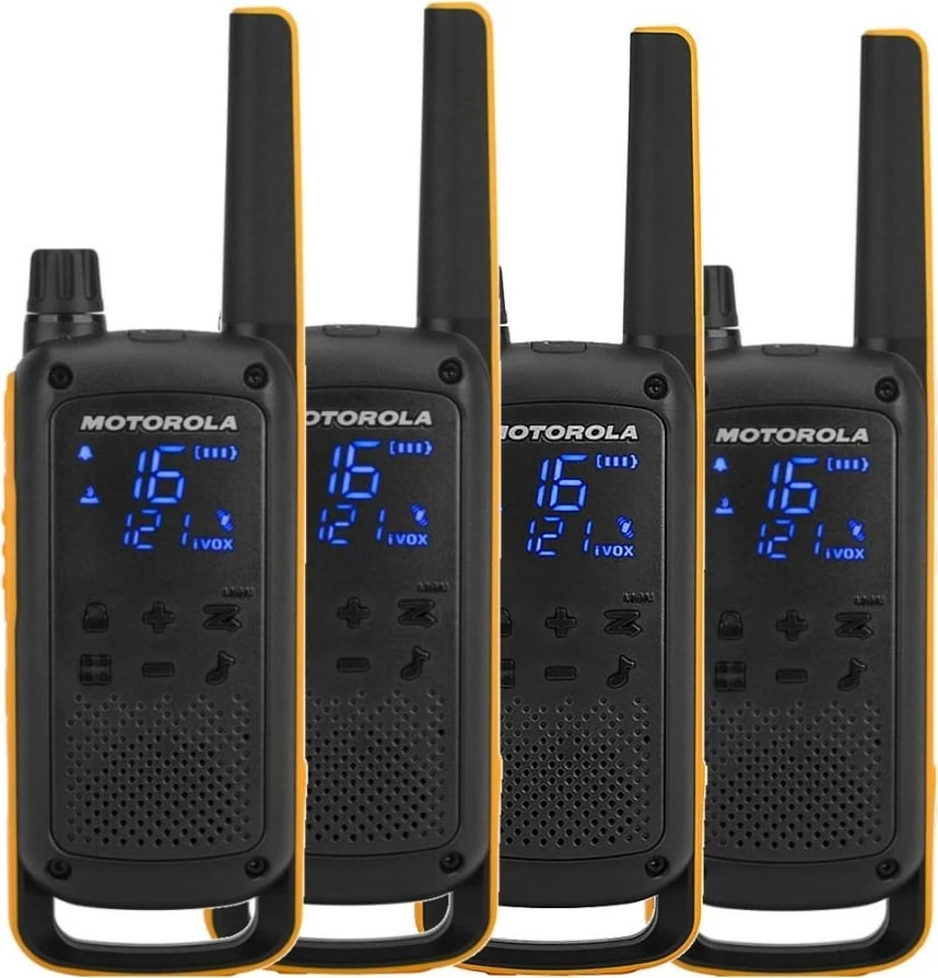 Radio portative Motorola Talkabout T82 Extreme Quad Pack, 16 kanale, 10000m, LED, Micro-USB, zi/portokalli