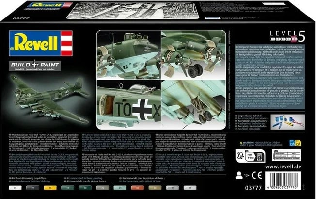 Model plastik aeroplan Revell Focke-Wulf Fw 200 C-5/C-8 REV-03777, shkallë 1:72, 240 pjesë, gjatësi 32.8 cm