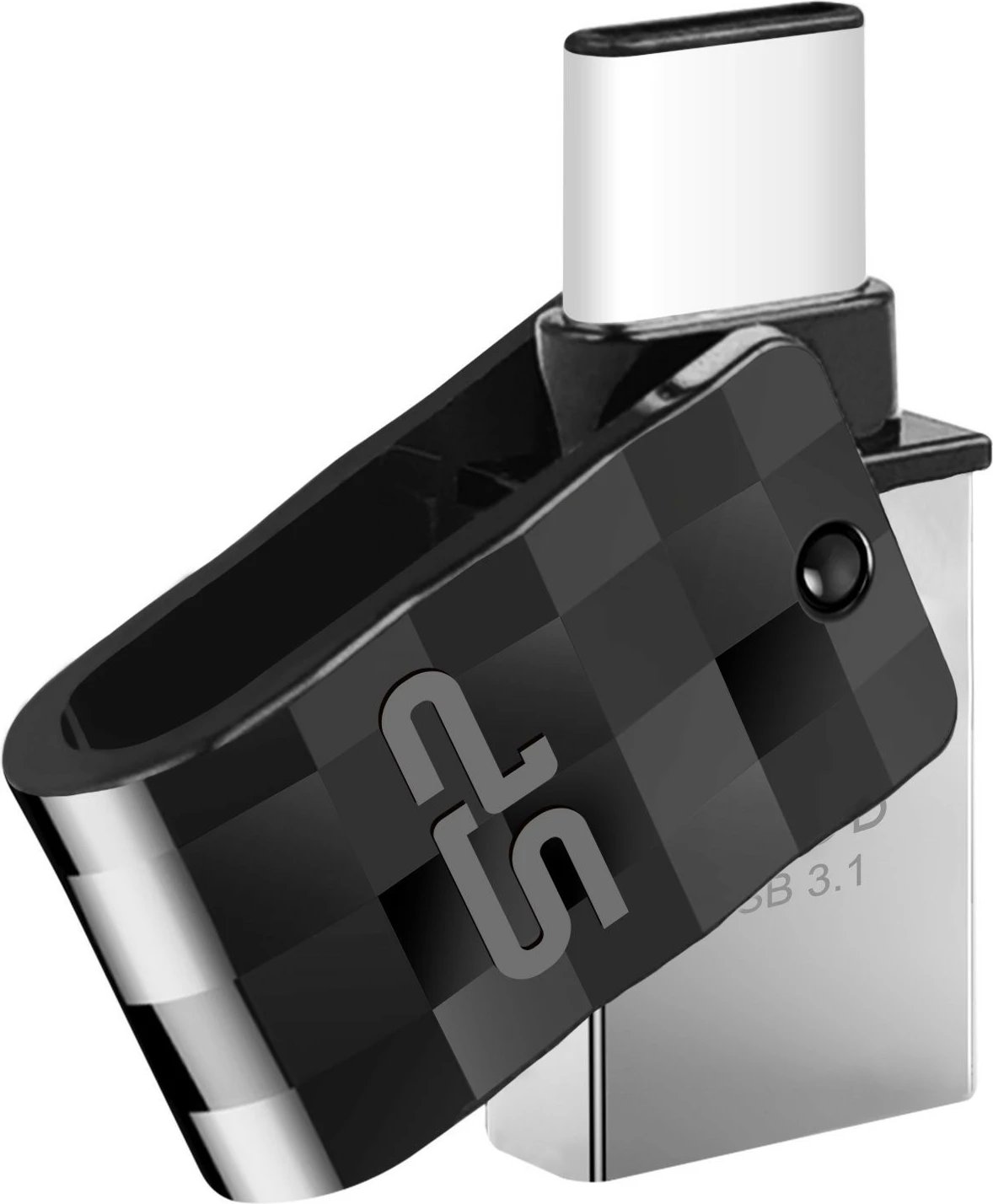 USB flash Silicon Power Mobile C31 64GB, USB Type-A/Type-C, zi, argjend