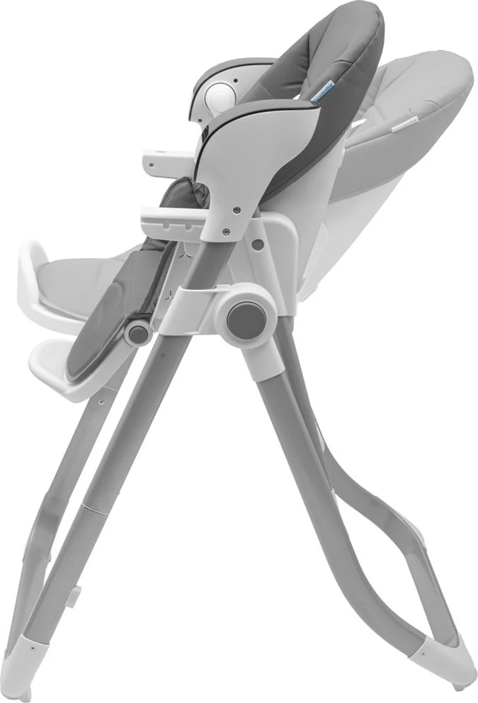 Karrige e lartë 2‑në‑1 me luhatëse, New Baby SMART, me timer dhe detektor lëvizjeje, telekomandë, 5 shpejtësi, 12 melodi, deri 15 kg, gri