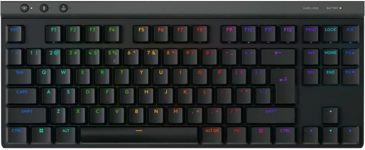 Tastierë, Logitech G, G515 LIGHTSPEED TKL (920-012538), mekanike low-profile GL, tri lidhje (LIGHTSPEED/BT/kabllo), RGB, layout US, e zezë