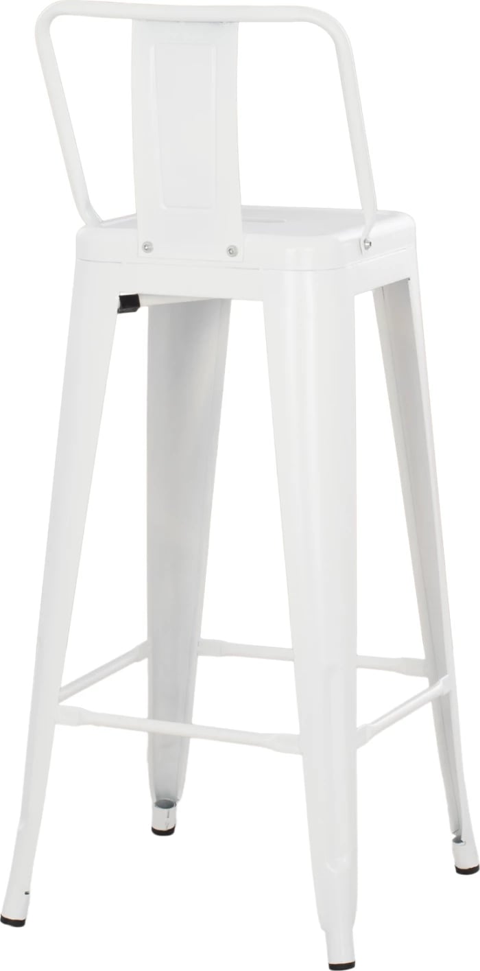 Karrige për bar me mbështetëse MELITA-PRO FH8643.41 metalike, ngjyrë e bardhë mat, 42x42x100H cm