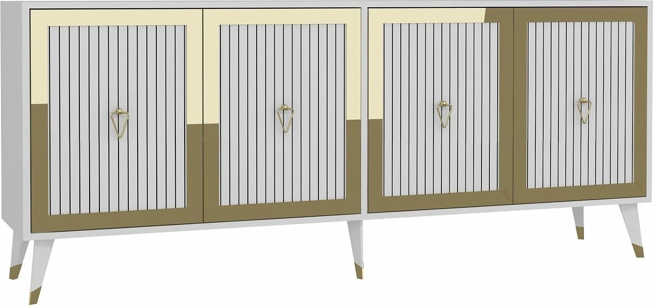 Konsolë dekorative, e bardhë dhe ari, Skye Decor, 180x78.6x35cm