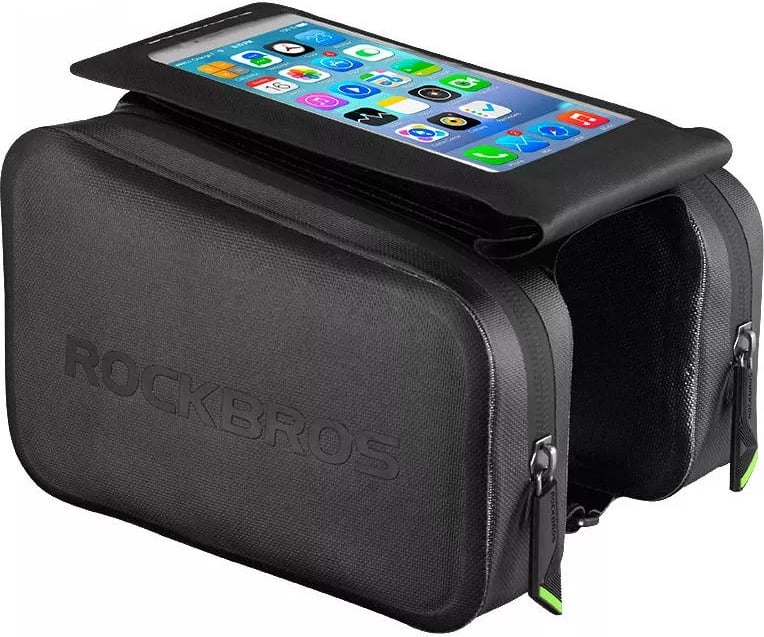 Çantë biçiklete Rockbros AS-006BK me mbështjellës telefoni, e zezë