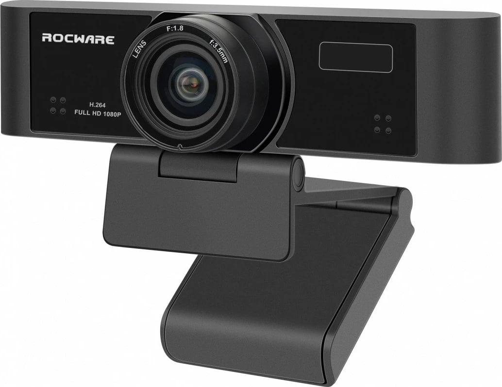 Kamerë USB ROCWARE RC15, Full HD 1080p, mikrofon i integruar, e zezë/gri/çelik